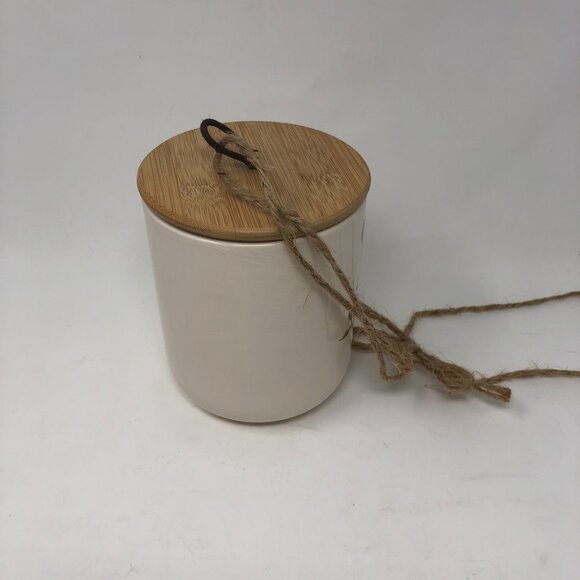 Cactus Ceramic Jar Bamboo Lid Rope Handle Planter Decor Boho Nature Plant Baby - Picture 5 of 6